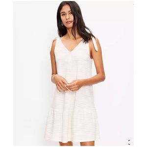 Bow Strap Button Flounce Dress